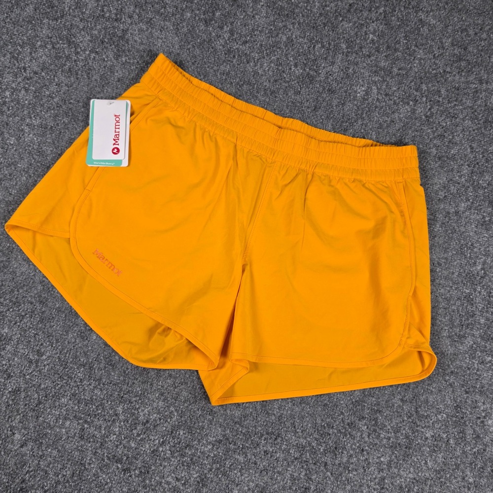 Marmot Elda Shorts Women Large Golden Sun 4 Inch Inseam M12637 Active NWT